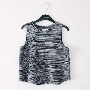 MADEWELL Dark gray stooped mock neck tank.